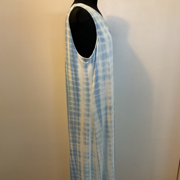 ❤️🔥 NWT Time & Tru Blue/White Tie Dye Print One Shoulder Midi Dress Size XXL/20 - Picture 9 of 11